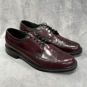 Vtg Stafford Wingtip Oxford Dress Shoes Burgundy Leather Classic Mens Sz 12 New